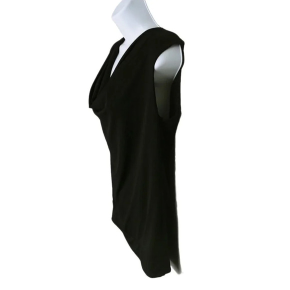 Reitmans  Black Top With Cowl Neckline Lace Back S - Picture 4 of 8
